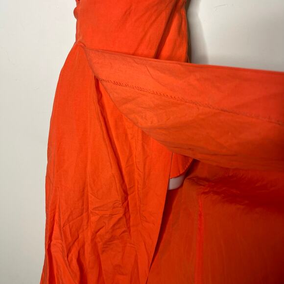 NWT MARA HOFFMAN Paula cutout linen-blend midi dress in orange papaya 00 - Picture 12 of 12